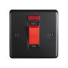 Eurolite Mb45Aswnsb 45Amp Dp Cooker Switch With Neon Single Round Edge Matt Black Plate Red Rocker Black Trim