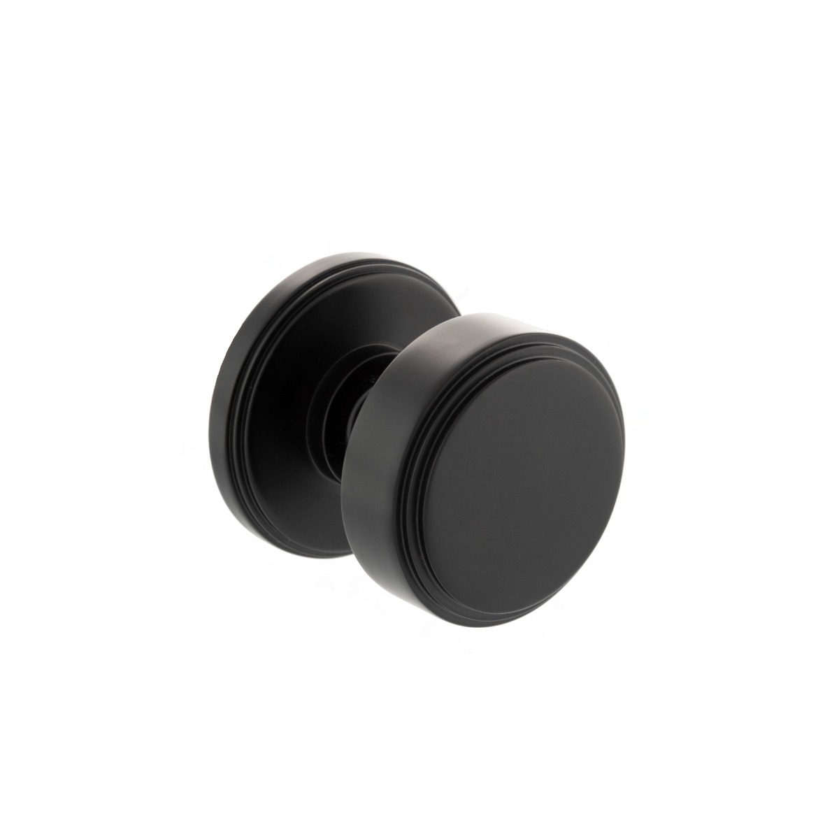 Millhouse Brass Boulton Solid Brass Stepped Mortice Knob on Concealed Fix Rose - Matt Black MH350SMKMB