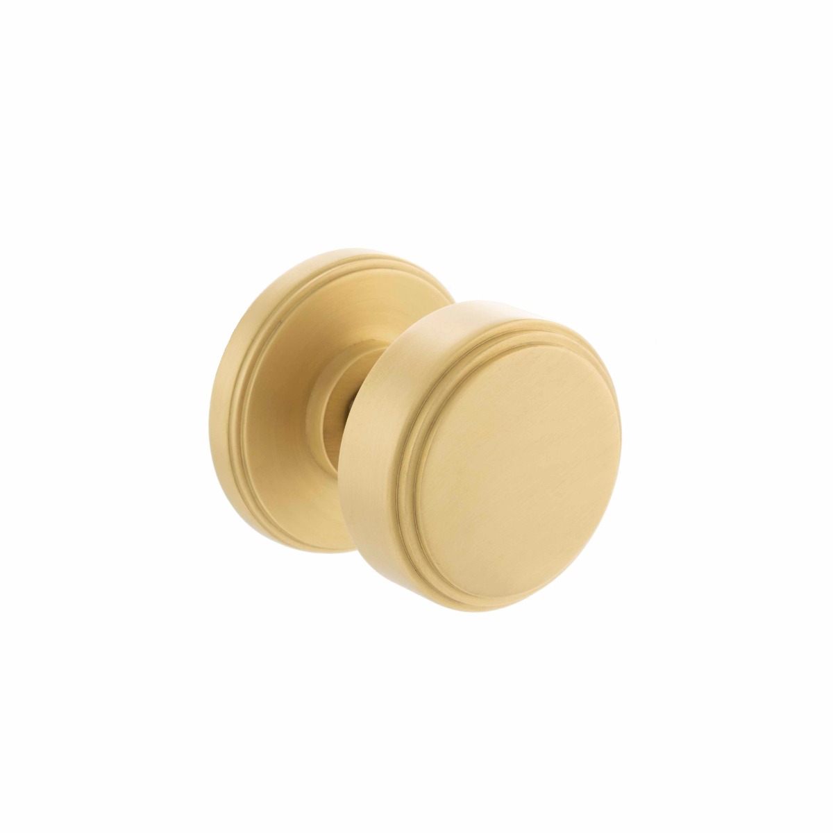 Millhouse Brass Boulton Solid Brass Stepped Mortice Knob on Concealed Fix Rose - Satin Brass MH350SMKSB