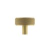 Millhouse Brass Hargreaves Disc Knurled Cabinet Knob on Concealed Fix - Satin Brass MHCK1935SB