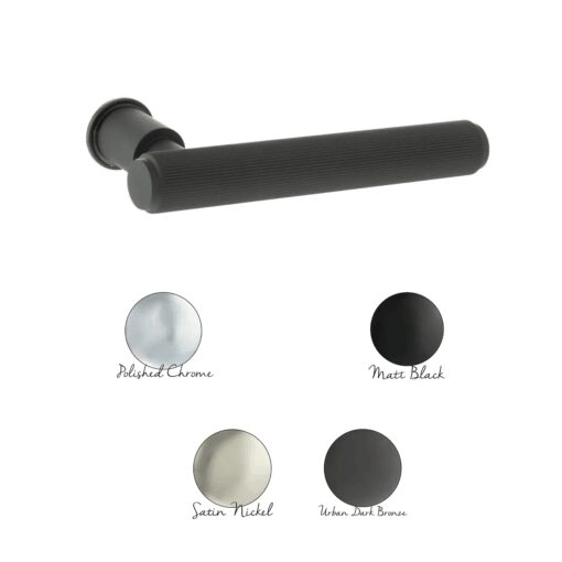 Millhouse Brass Stephenson Lever Door Handle on Concealed Round Rose - Matt Black MHCR250MB