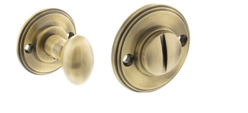 Millhouse Brass Boulton Solid Brass Stepped Mortice Knob on Concealed Fix Rose - Antique Brass MH350SMKAB