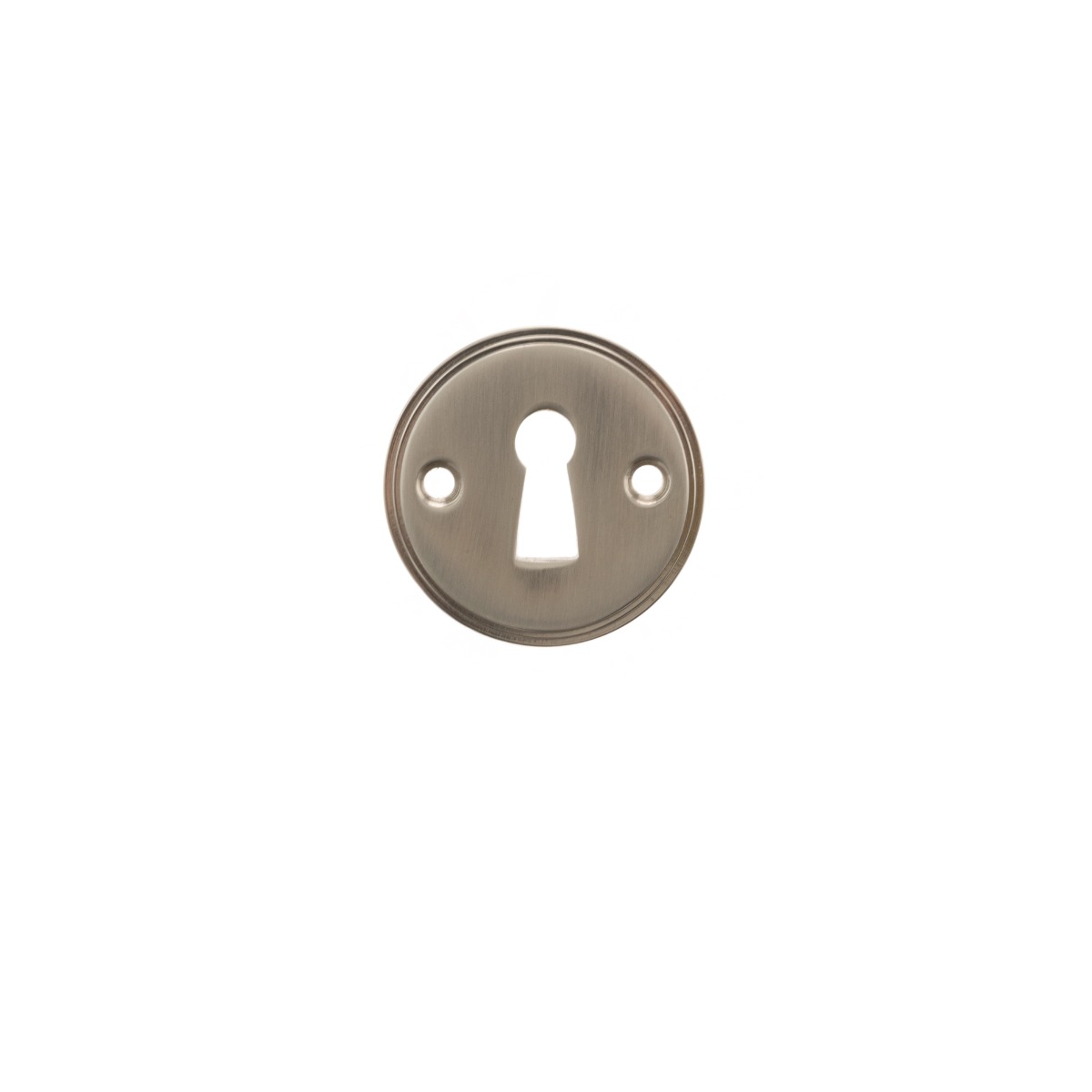 Millhouse Brass Solid Brass Open Key Hole Escutcheon - Satin Nickel MHRKESN
