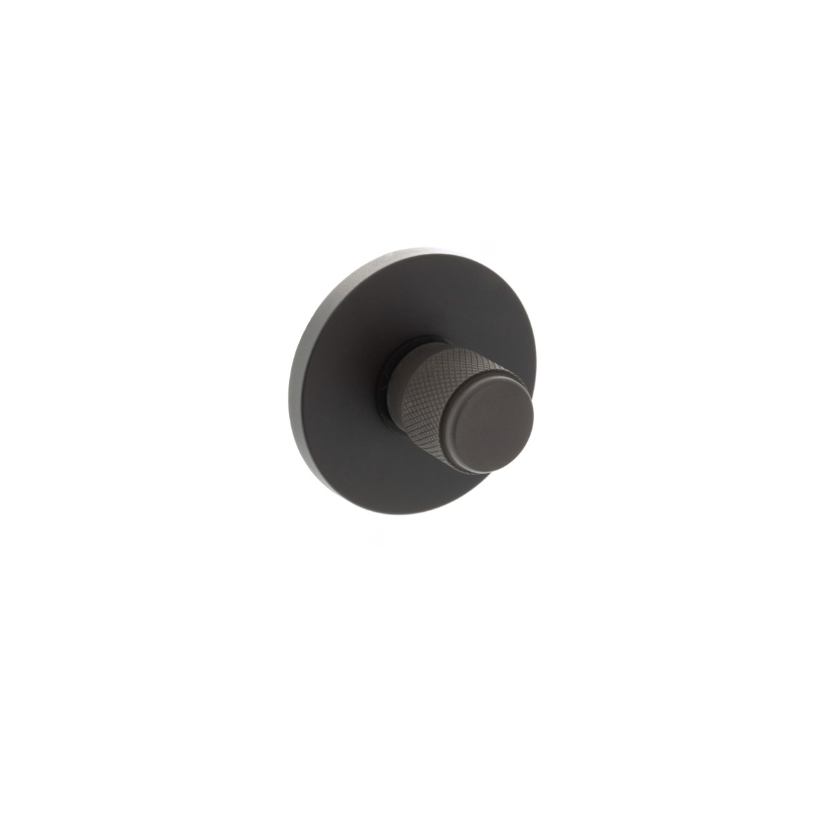 Millhouse Brass Knurled WC Turn and Release on 5mm Slimline Round Rose - Urban Dark Bronze MHSRKWCUDB