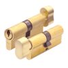 Zoo Hardware P5 80mm Cylinder and Turn Keyed to Differ Satin Brass P5EP80CTSBE