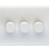 Eurolite Pl3504/32Led White Plastic 3 Gang 2 Way 400W/Led Dimmer Switch