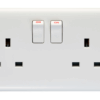 Eurolite Pl4100 Enhance White Plastic 13A 2 Gang Switched Socket Double Pole