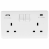 Eurolite Enhance White Plastic Enhance White Plastic 2 Gang Usb C Socket - White