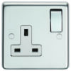 Eurolite Pss1Sopsw 1 Gang 13Amp Dp Switched Socket Round Edge Polished Stainless Steel Plate Matching Rocker White Interior