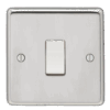 Eurolite Sss20Asw 1 Gang 20Amp Dp Switch Round Edge Satin Stainless Steel Plate Matching Rocker
