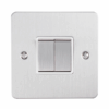 Eurolite Pss2Sw 2 Gang 10Amp 2Way Switch Round Edge Polished Stainless Steel Plate Matching Rockers