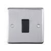 Eurolite Pssintb 1 Gang 10Amp Intermediate Switch Round Edge Polished Stainless Steel Plate Black Rocker