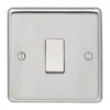 Eurolite Pssint 1 Gang 10Amp Intermediate Switch Round Edge Polished Stainless Steel Plate Matching Rocker