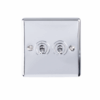 Eurolite Psst2Sw 2 Gang 10Amp 2Way Toggle Switch Round Edge Polished Stainless Steel Plate