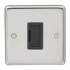 Eurolite Pssuswfb 13Amp Unswitched Fuse Spur Round Edge Polished Stainless Steel Plate Black Interior