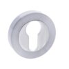 STATUS Euro Escutcheon on Round Rose - Satin Chrome/Polished Chrome