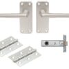 CARLISLE BRASS - SAA22-INT-BP ALUMINIUM INTERNAL PACK - C/W HANDLES 2.5 NP TUBULAR LATCH & 1 PAIR OF ZINC HINGES