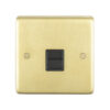 Eurolite Sb1Mw 1 Gang Master Telephone Socket Round Edge Satin Brass Plate White Interior
