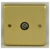 Eurolite Sb1Tvb 1 Gang Tv Coaxial Socket Round Edge Satin Brass Plate Black Interior