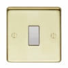 Eurolite Sbintw 1 Gang 10Amp Intermediate Switch Round Edge Satin Brass Plate White Rocker