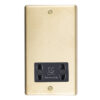 Eurolite Sbshsb Dual Voltage Shaver Socket Round Edge Satin Brass Plate Black Interior