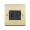 Eurolite Sbswfb 13Amp Dp Switched Fuse Spur Round Edge Satin Brass Plate Black Rocker