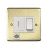 Eurolite Sbswffob 13Amp Dp Switched Fuse Spur & Flex Outlet Round Edge Satin Brass Plate Black Rocker