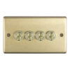 Eurolite Sbt4Sw 4 Gang 10Amp 2Way Toggle Switch Round Edge Satin Brass Plate