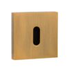 Senza Pari Key Escutcheon on Flush Square Rose - Weathered Antique Bronze