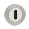 Senza Pari Key Escutcheon on Round Rose - Satin Nickel/Chome Plate