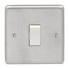 Eurolite Sss20Asww 1 Gang 20Amp Dp Switch Round Edge Satin Stainless Steel Plate White Rocker