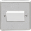 Eurolite Sssfsww 6Amp Fan Isolator Switch Round Edge Satin Stainless Steel Plate White Rocker