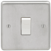 Eurolite Sssintw 1 Gang 10Amp Intermediate Switch Round Edge Satin Stainless Steel Plate White Rocker