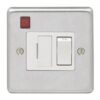Eurolite Sssswfnw 13Amp Dp Switched Fuse Spur With Neon Round Edge Satin Stainless Steel Plate White Rocker