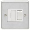 Eurolite Sssswfw 13Amp Dp Switched Fuse Spur Round Edge Satin Stainless Steel Plate White Rocker