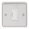 Eurolite Sssuswfw 13Amp Unswitched Fuse Spur Round Edge Satin Stainless Steel Plate White Interior