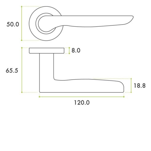 Zoo Hardware ZPA080-MB Vigo Door Handle on Rose Black