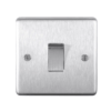 Eurolite Sss1Sw 1 Gang 10Amp 2Way Switch Round Edge Satin Stainless Steel Plate Matching Rocker