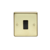 Eurolite Sbintb 1 Gang 10Amp Intermediate Switch Round Edge Satin Brass Plate Black Rocker