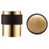 Zoo Hardware ZAS85-FSB Door Stop Floor Mounted - Round Collar - Flat Top - Favo Satin Brass