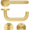 Zoo Hardware ZCS030LL-PVDSB 19mm Lift to Lock Tubular Return to Door Door Handle set -Push On Rose - Grade 304 - PVDSB Pvd Satin Brass