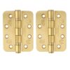Zoo Hardware ZHSS243R-PVDSB Grade 13 Hinges - Ball Bearing 102mm x 76mm x 3mm Radius Corner - PVD Satin Brass