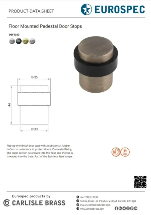 Floor Mounted Pedestal Door Stops