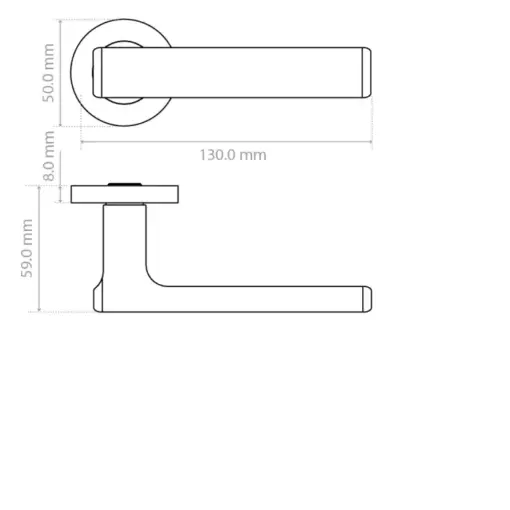 Zoo Hardware Frigo Lever On Round Rose Door Handle