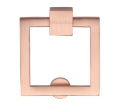 Heritage Brass Square Drop Cabinet Pull, Satin Rose Gold