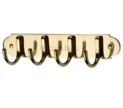 Heritage Brass Coat Hooks On Plate (223Mm Width), Polished Brass