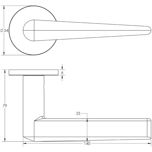 Frelan Hardware CRES CR-107 Rose Door Handle