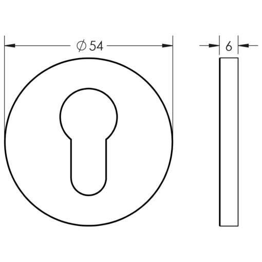 Frelan Hardware CRES Escutcheon 2 Keyway Round Rose Escutcheon