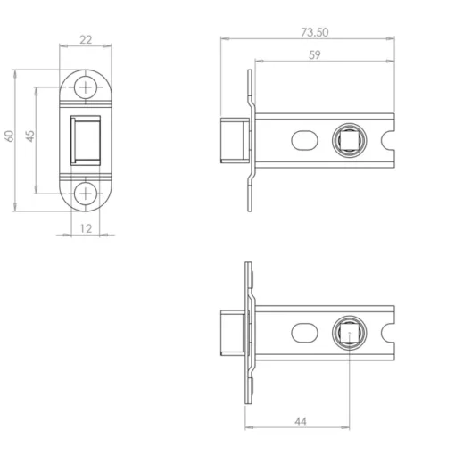 Heavy Duty Tubular Latches Bodies only