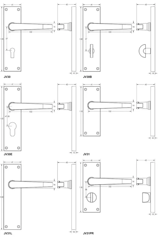 Victorian Straight Lever on Plate